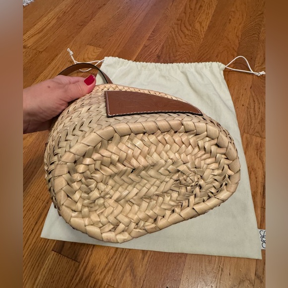 Loewe Paula's Ibiza leather-trimmed raffia bucket bag. Gently Used $690 - Picture 8 of 13